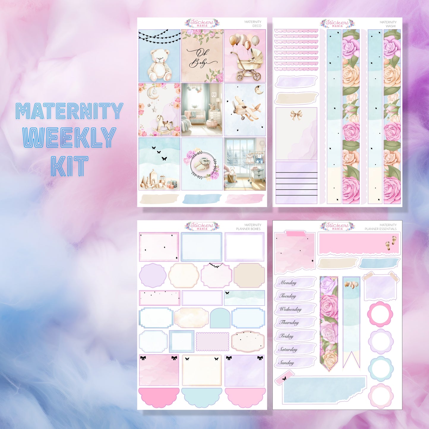 Maternity Stickers Kit | Deco & Planner New Mom Stickers
