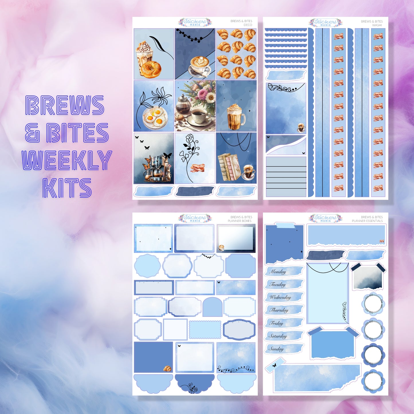 Brews & Bites Stickers Kit | Brews & Bites Deco & Planner Stickers