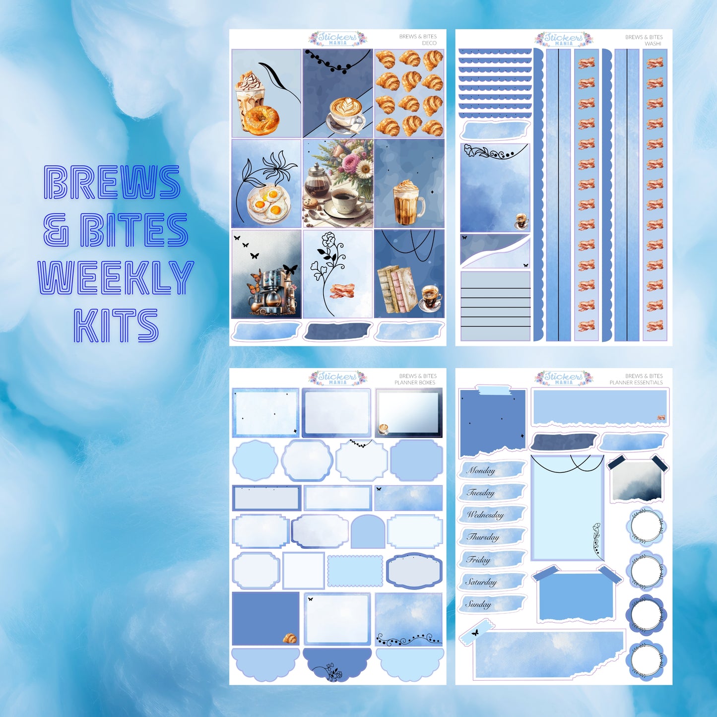 Brews & Bites Stickers Kit | Brews & Bites Deco & Planner Stickers