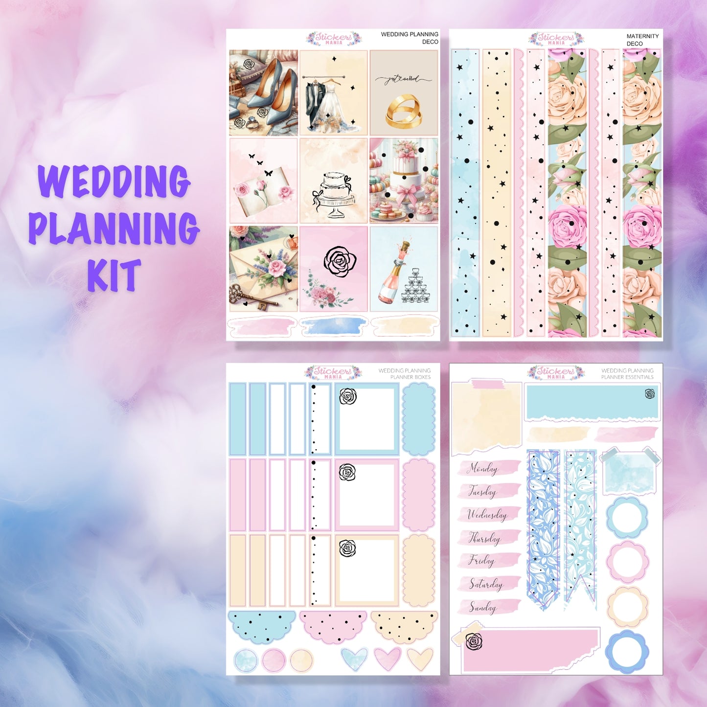 Wedding Planning Stickers Kit | Bridal Stickers
