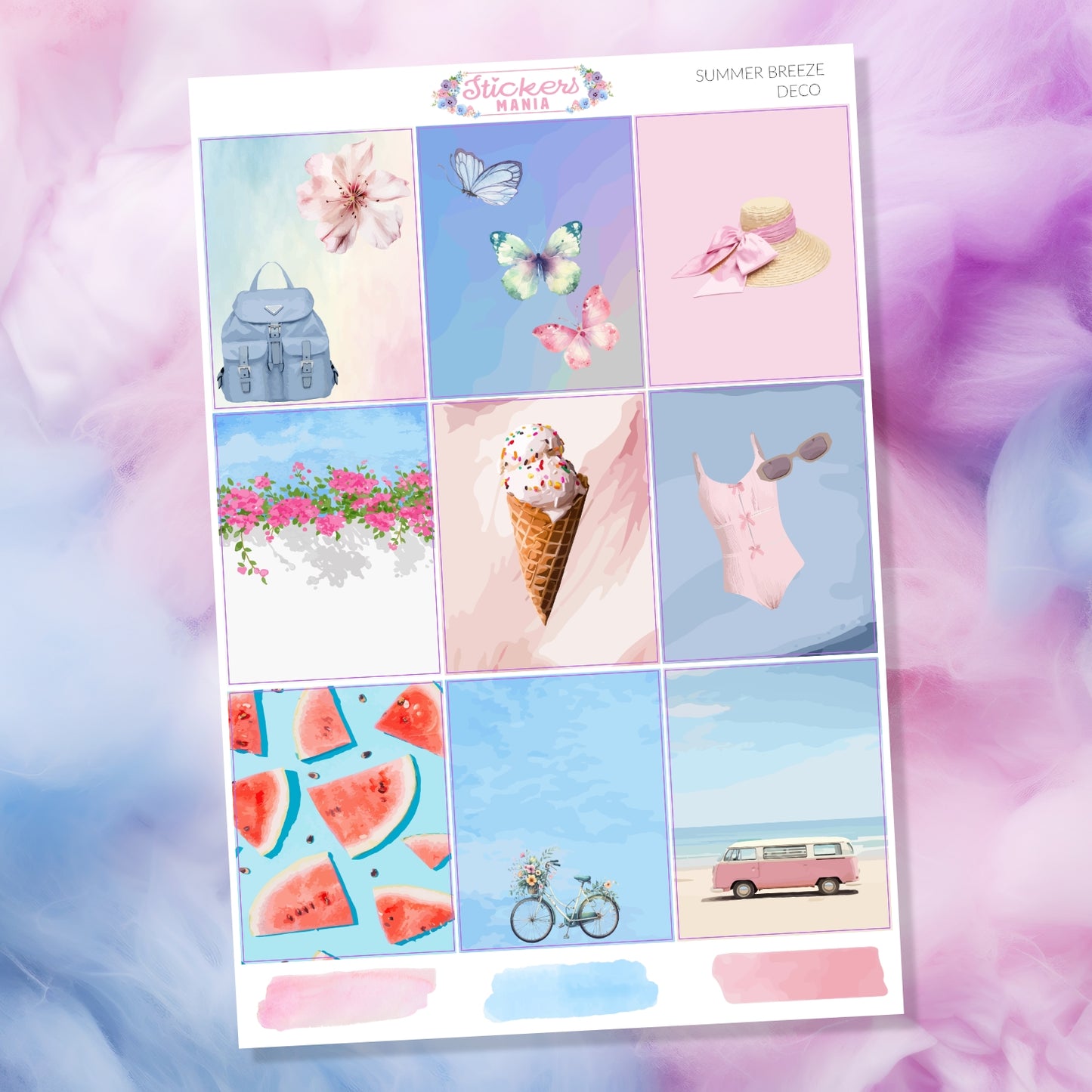 Summer Stickers Kit | Summer Breeze Deco & Planner Stickers