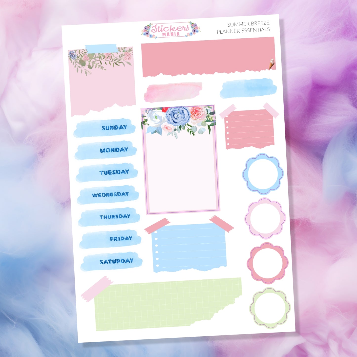 Summer Stickers Kit | Summer Breeze Deco & Planner Stickers